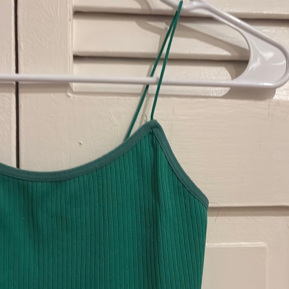 Green Ribbed Women's Top - Picture 5 of 7